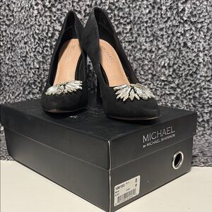 Michael Shannon Black Embellished Women's Shoes